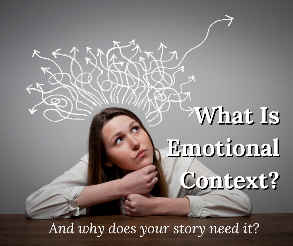 woman in a thinking pose with the text: What is emotional context?